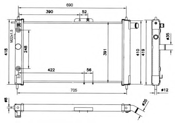 NRF 52054 Radiator, engine cooling